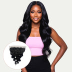 Jet Black Body Wave 13x6 HD Lace Human Hair Frontal - Private Label