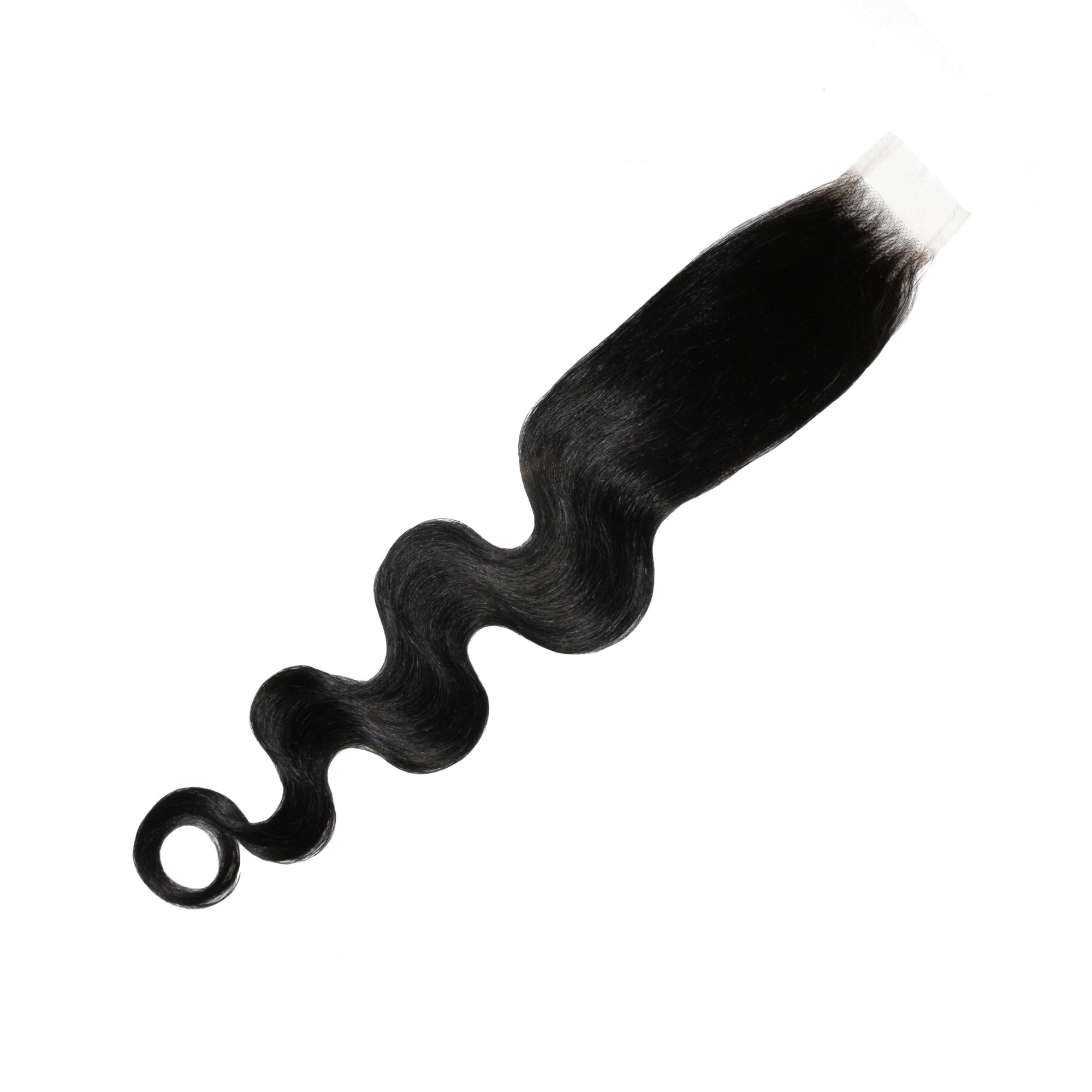 Jet Black Body Wave 2x6 HD Lace 100% Human Hair Closure - Private Label