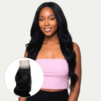 Jet Black Body Wave 2x6 HD Lace 100% Human Hair Closure - Private Label