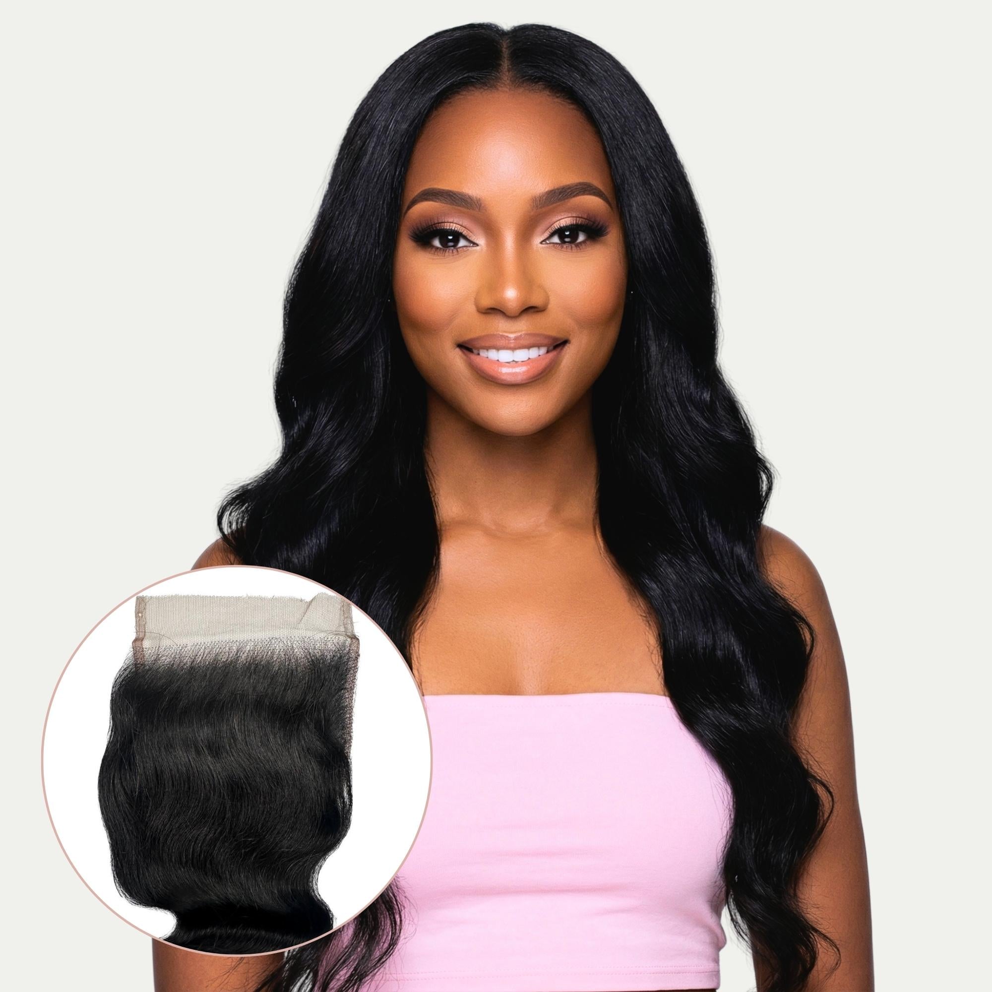 Jet Black Body Wave 4x4 HD Lace Human Hair Closure - Private Label