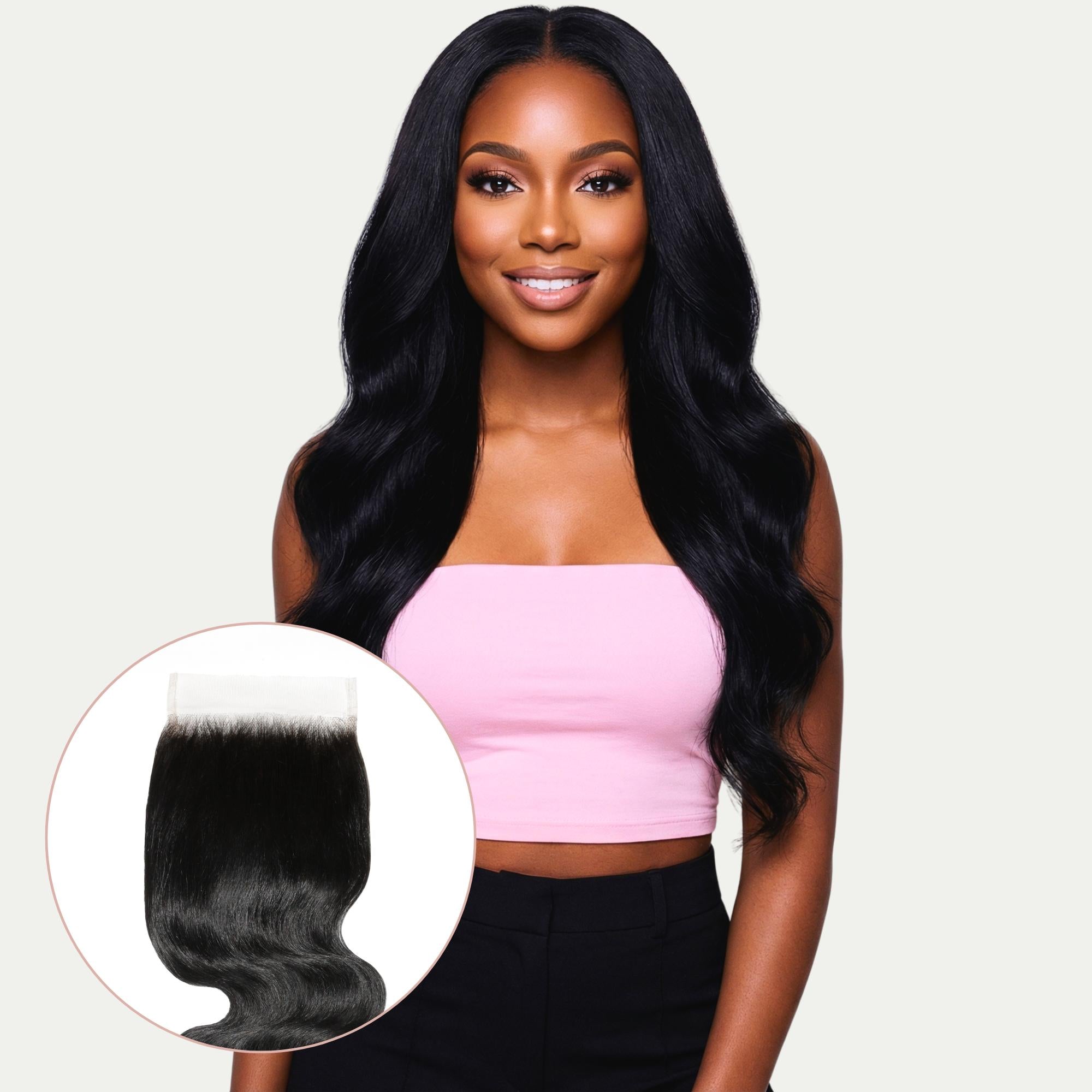 Jet Black Body Wave 5x5 HD Lace Human Hair Closure - Private Label
