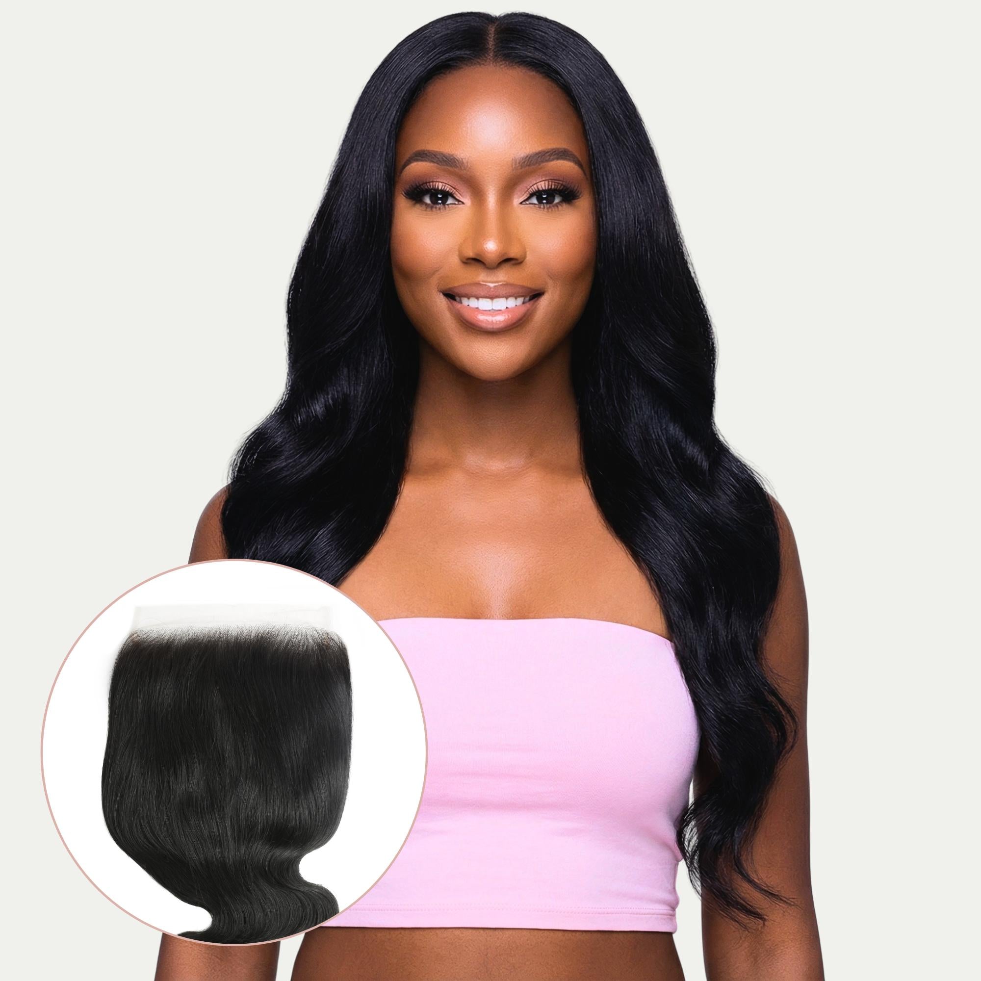 Jet Black Body Wave 7x7 HD Lace Human Hair Closure - Private Label