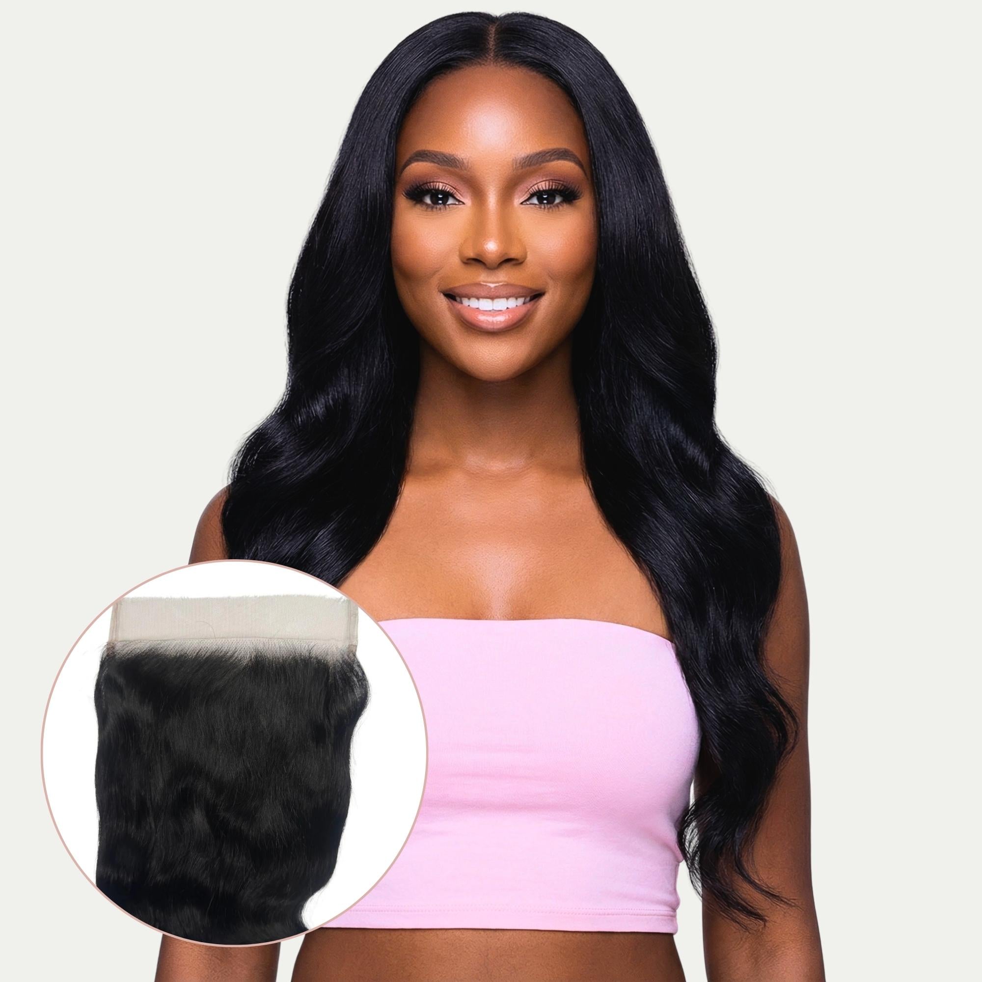 ペアコ Jet Black Body Wave 7x7 HD Lace Closure – Private Label