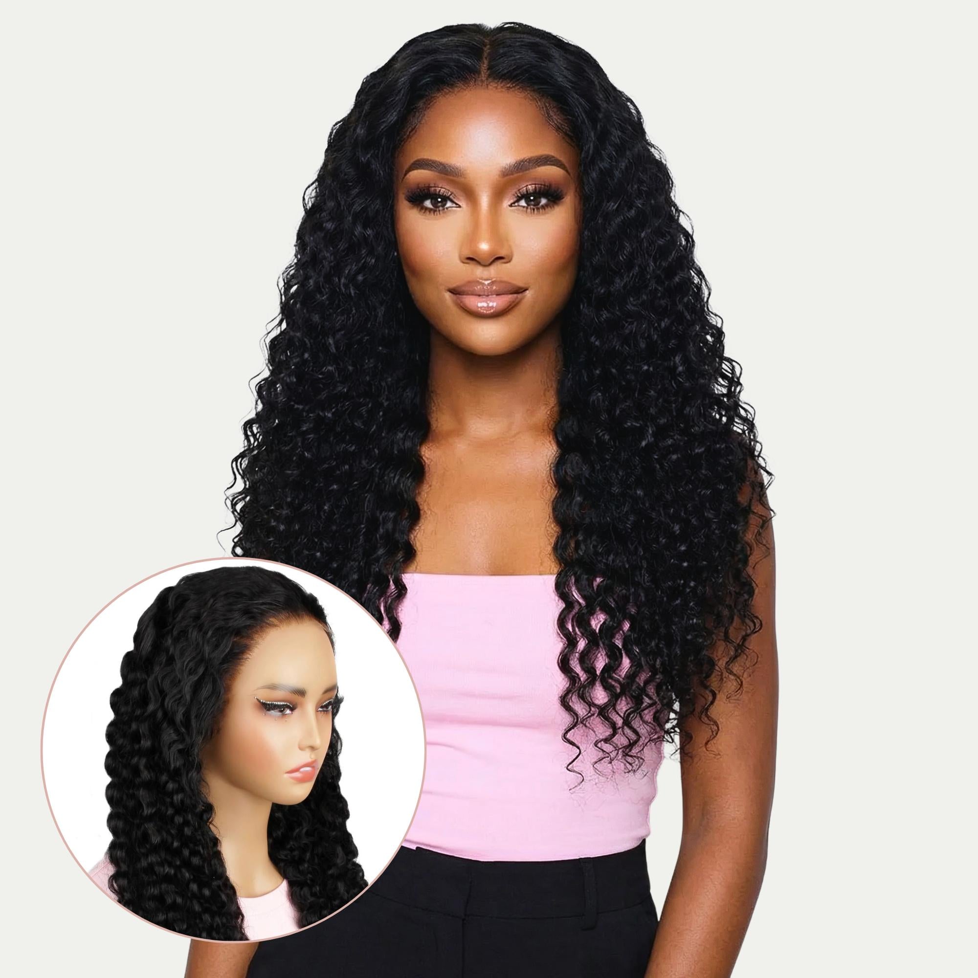 Jet Black Deep Wave 13x4 HD Lace Front Wig - Private Label