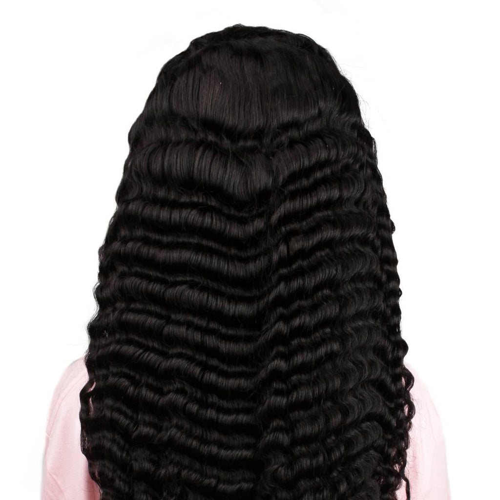 Jet Black Deep Wave 13x4 HD Lace Front Wig - Private Label