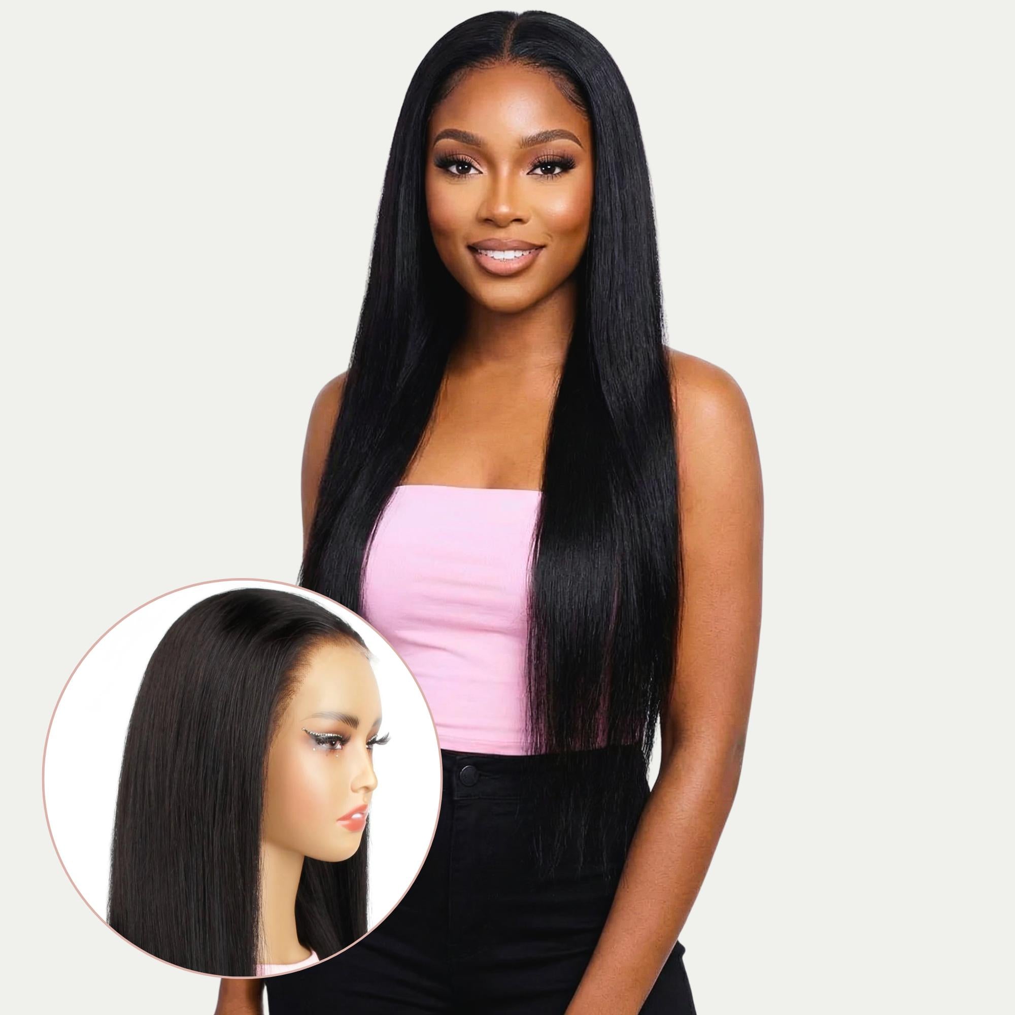 Jet Black Straight 13x4 HD Lace Front Wig - Private Label