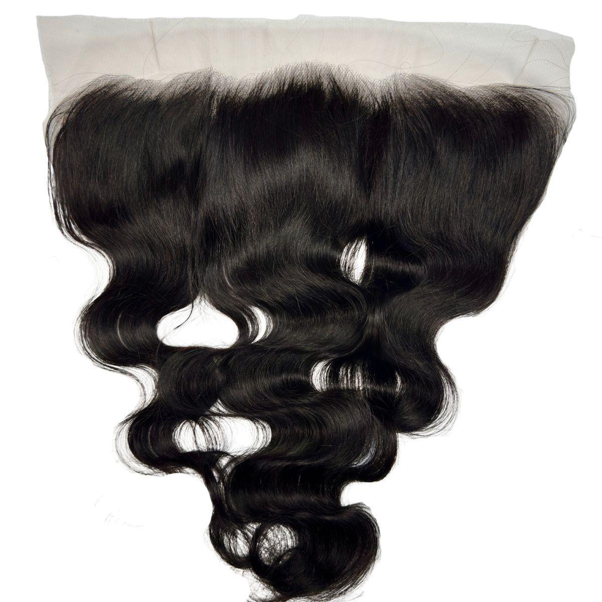 Jet Black Body Wave 13x4 HD Lace Human Hair Frontal - Private Label