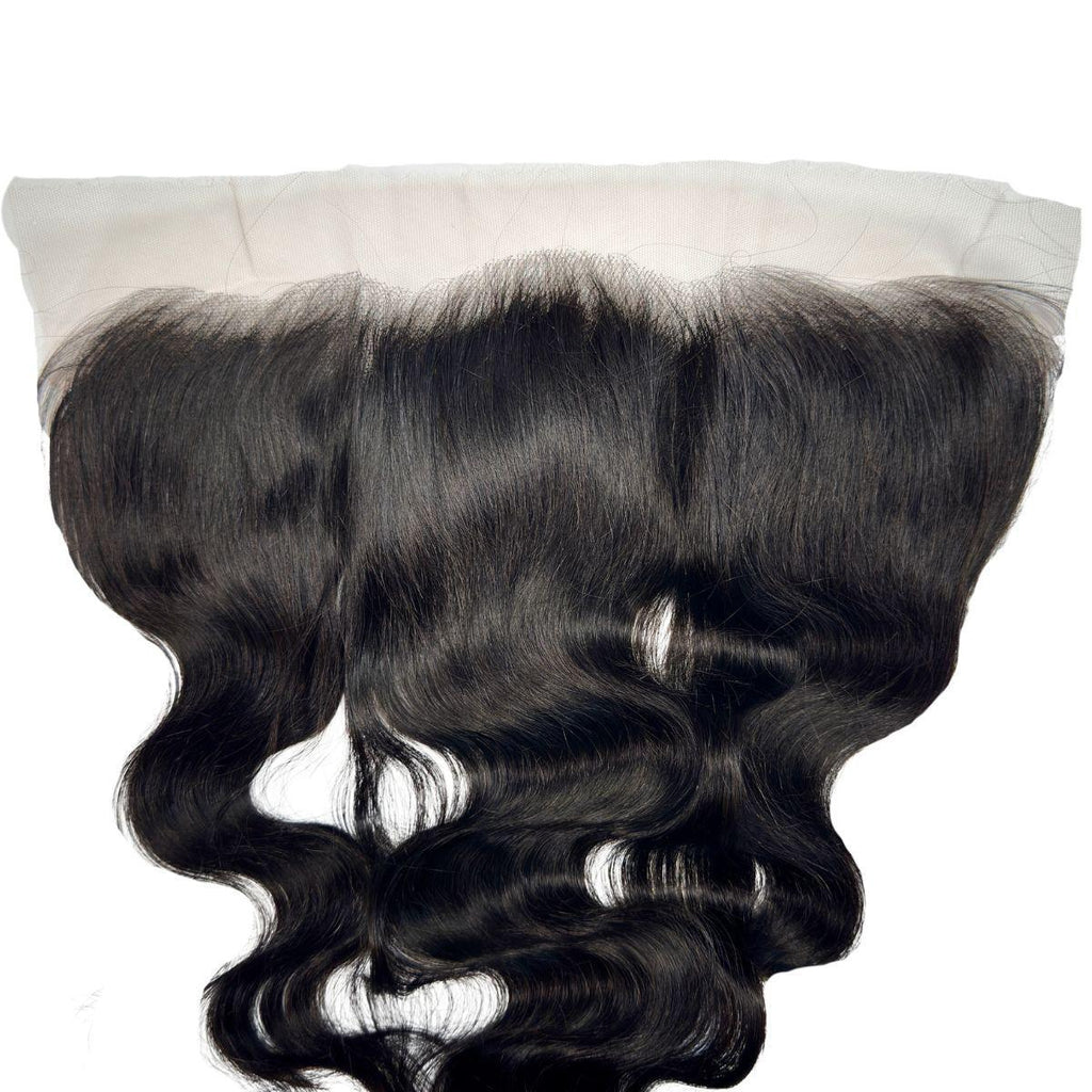 Jet Black Body Wave 13x4 HD Lace Human Hair Frontal - Private Label