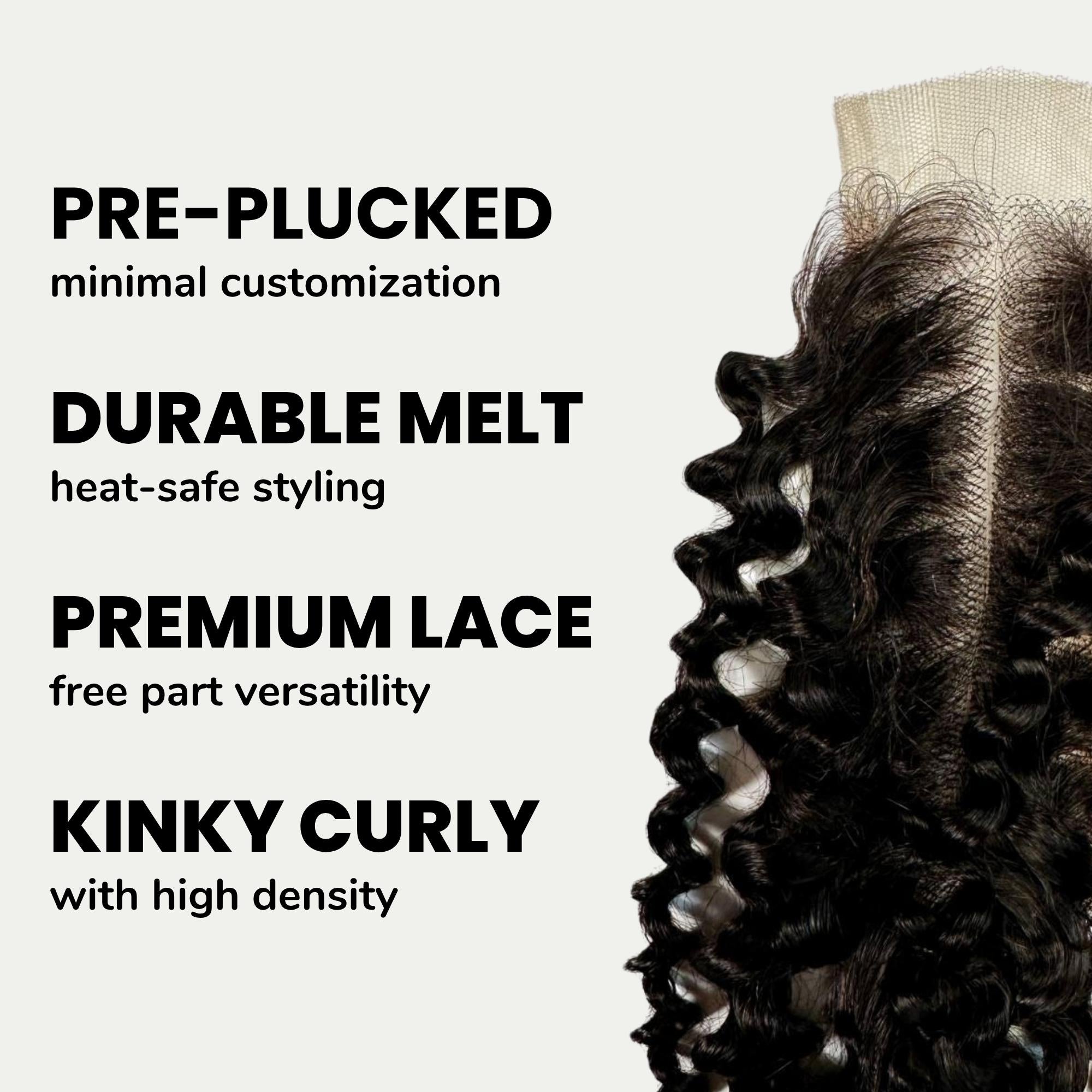 Kinky Curly 2x6 HD Lace 100% Human Hair Closure - Private Label