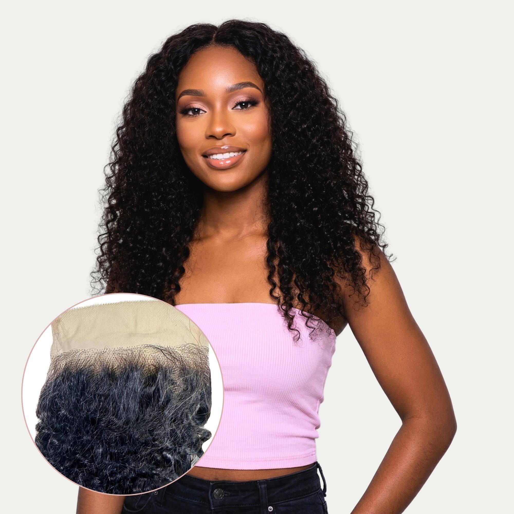 Kinky Curly 4x4 Transparent Lace Human Hair Closure - Private Label