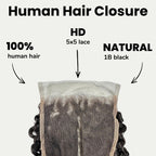 Kinky Curly 5x5 HD Lace Human Hair Closure - Private Label