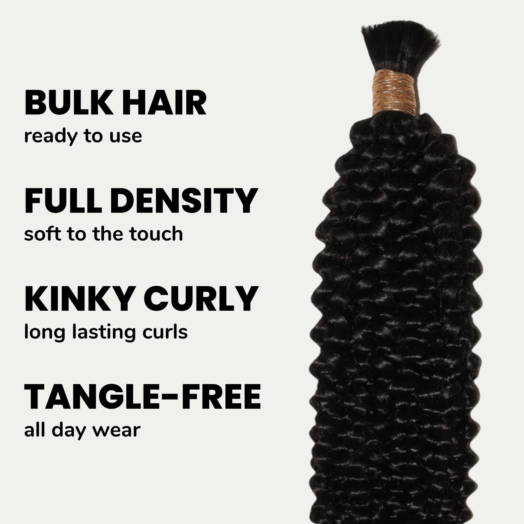 Kinky Curly Bulk 100% Human Braiding Hair - Private Label
