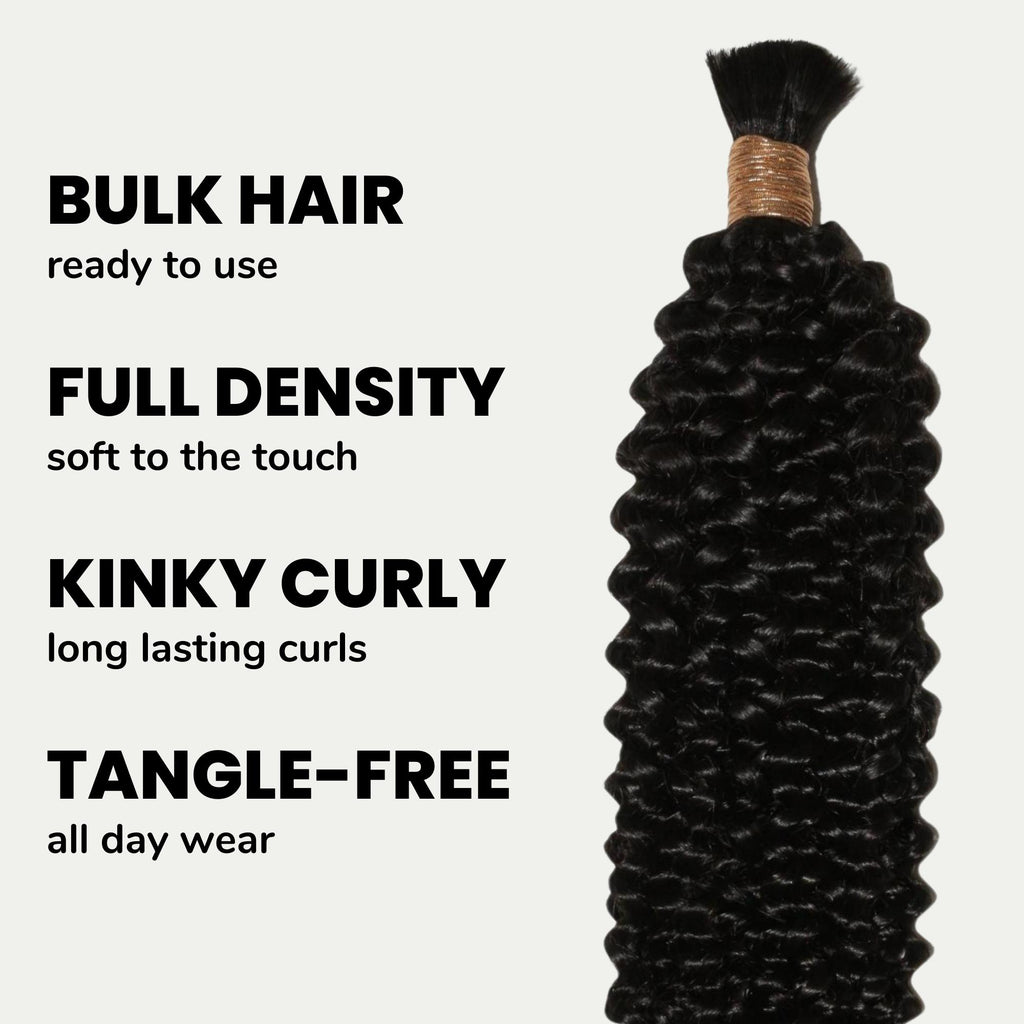 Kinky Curly Bulk 100% Human Braiding Hair - Private Label