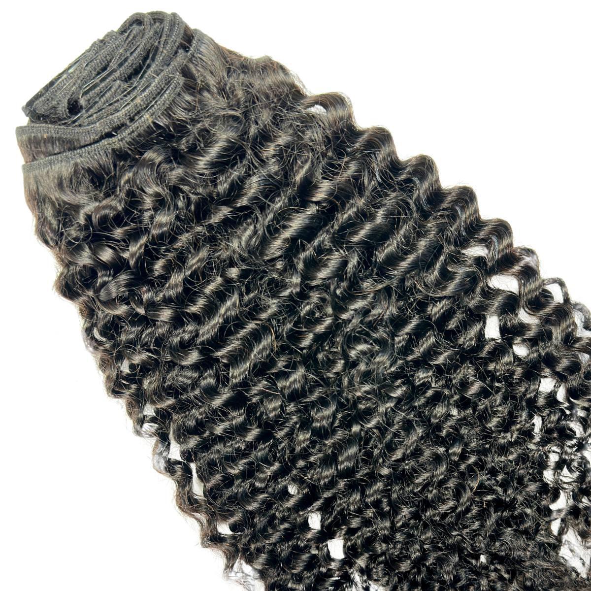 Kinky Curly Clip - In 100% Human Hair Extensions - Private Label