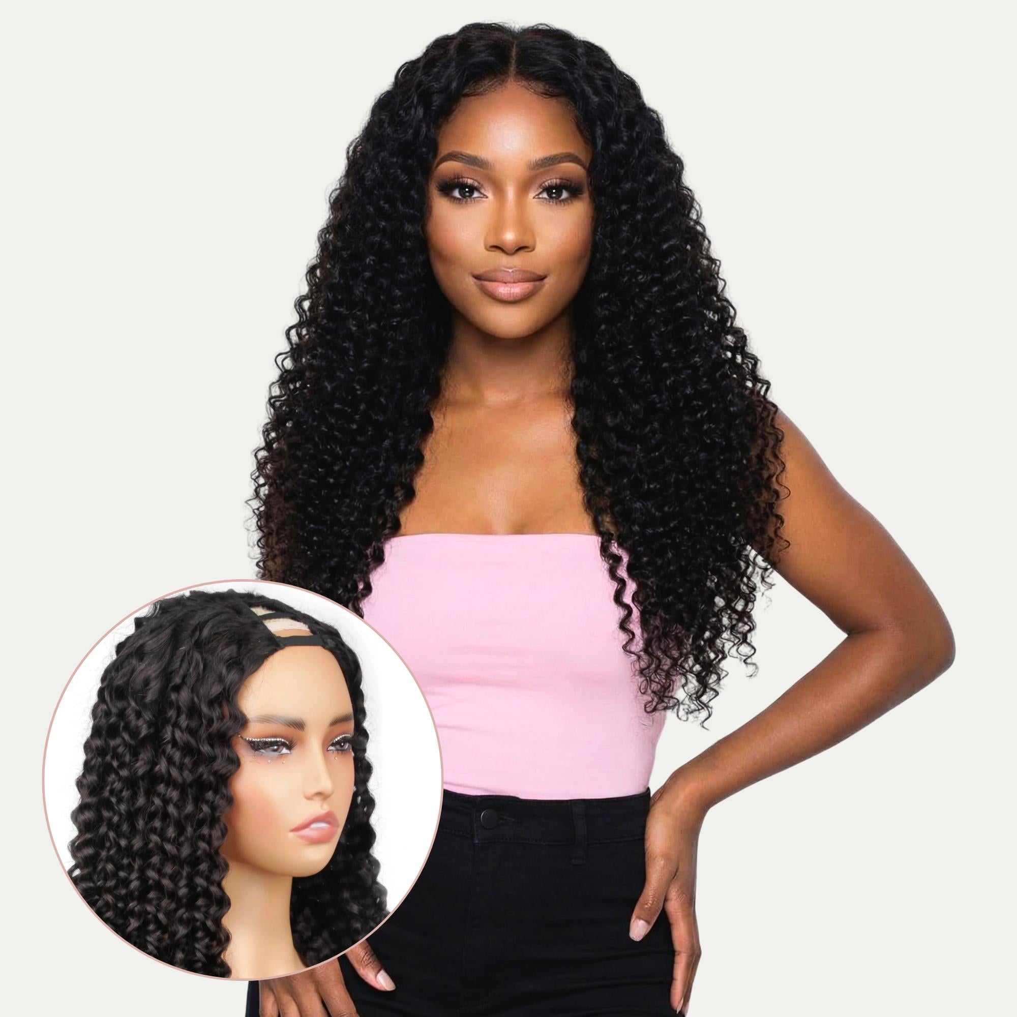 Kinky Curly V Part 100% Human Hair Wig - Private Label