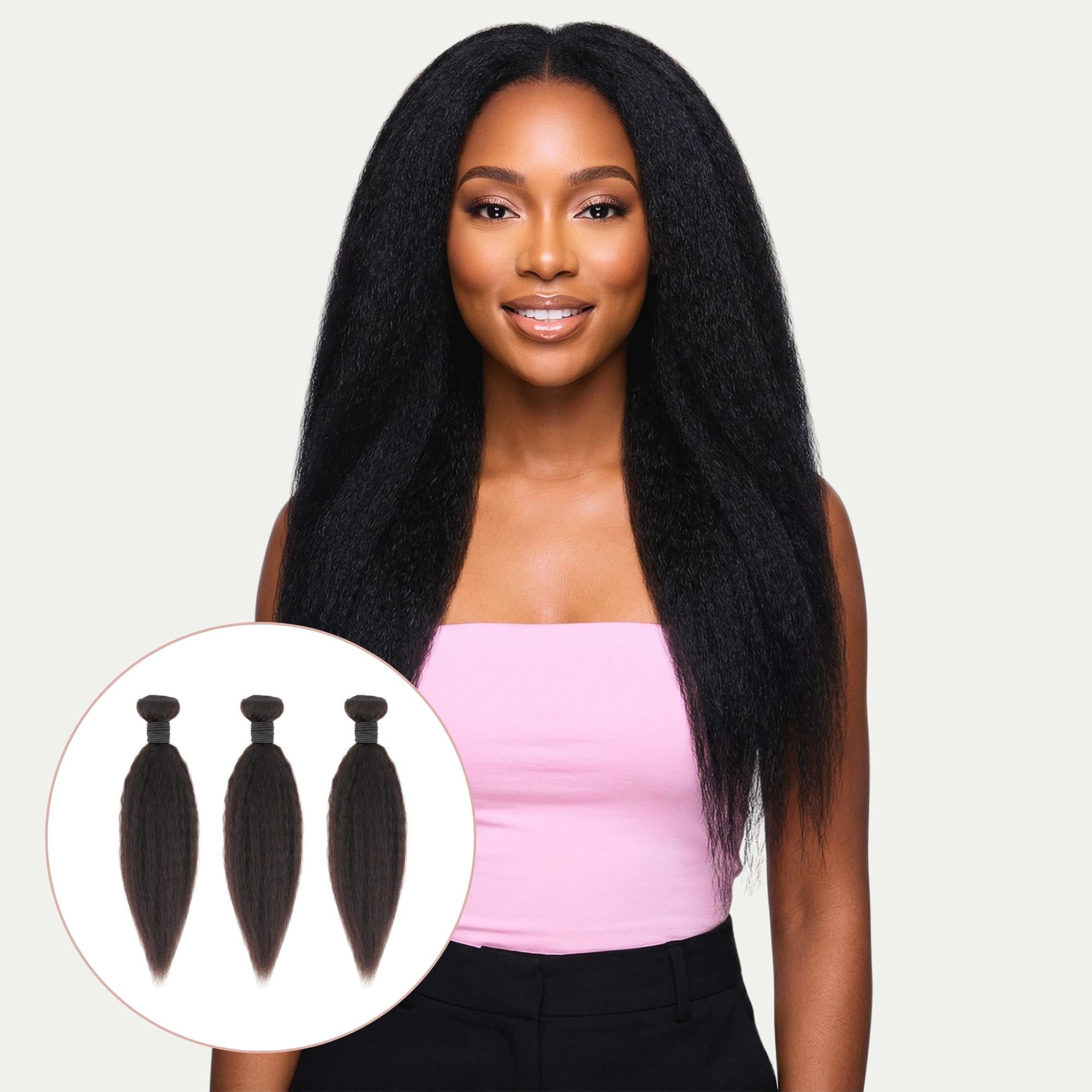 Kinky Straight 100% Human Hair Bundle Deals - Private Label