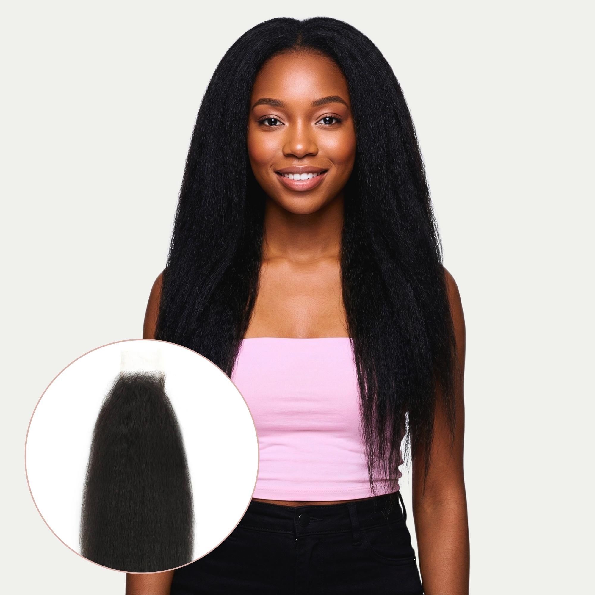Kinky Straight 2x6 HD Lace 100% Human Hair Closure - Private Label