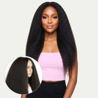 Kinky Straight 2x6 HD Lace Closure 100% Human Hair Glueless Wig - Private Label