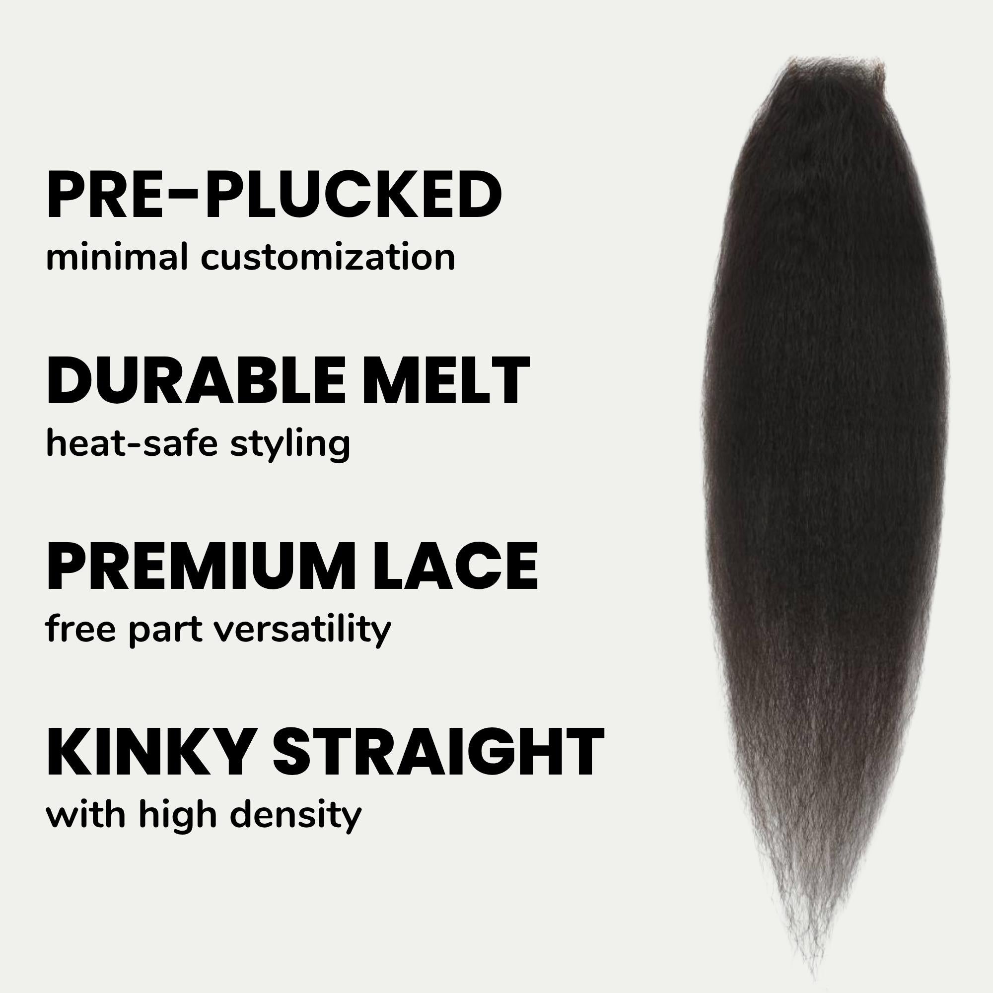 Kinky Straight 2x6 HD Lace 100% Human Hair Closure - Private Label