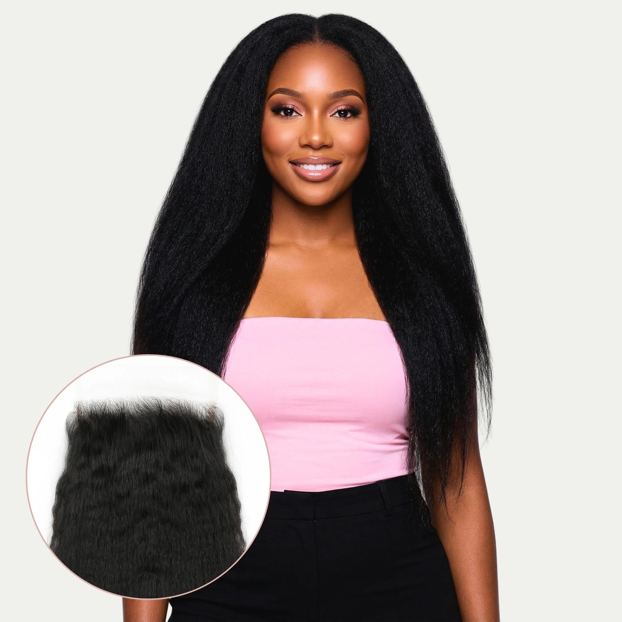 Kinky Straight 5x5 HD Lace Human Hair Closure - Private Label