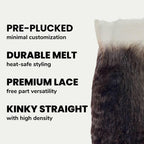 Kinky Straight 6x6 HD Lace Human Hair Closure - Private Label