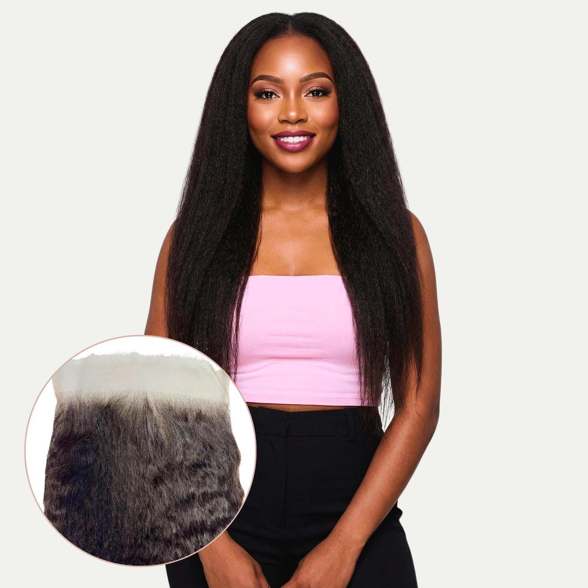 Kinky Straight 6x6 HD Lace Human Hair Closure - Private Label