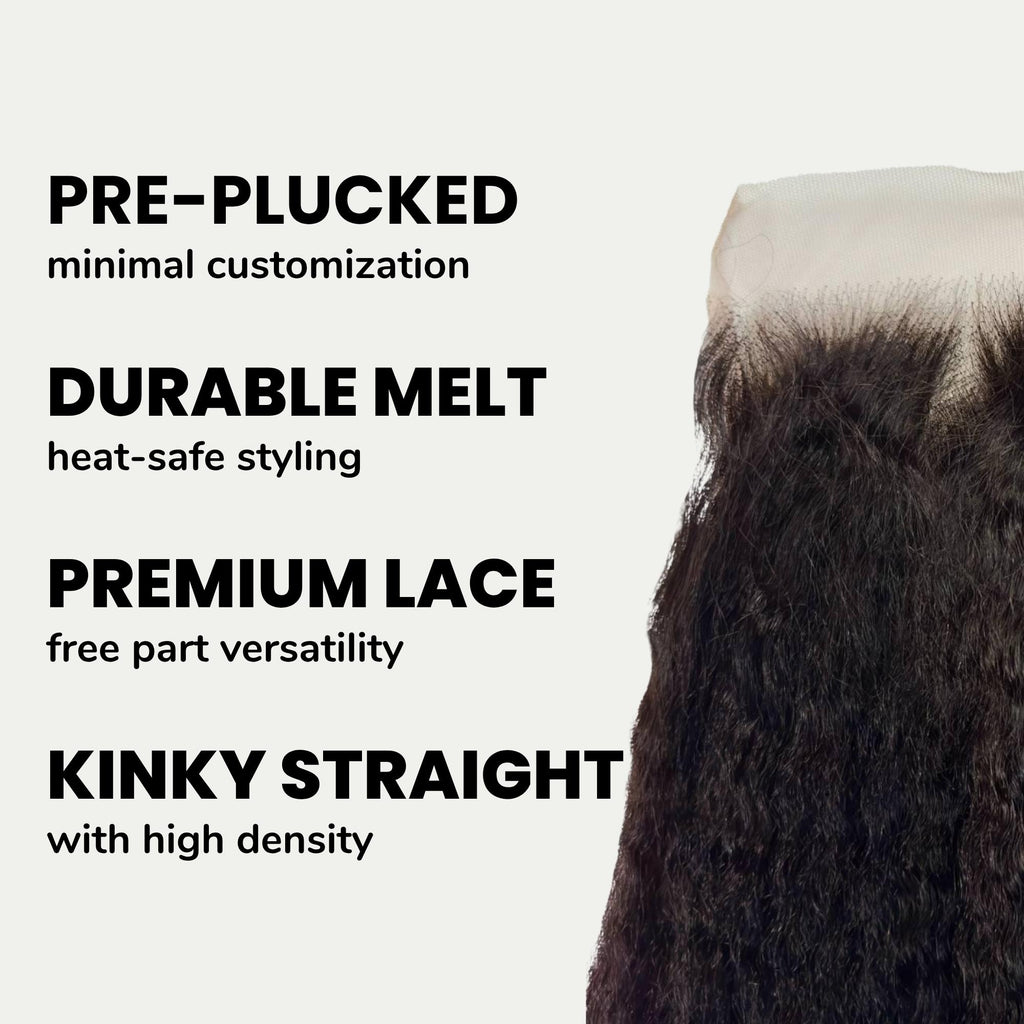 Kinky Straight 7x7 HD Lace Human Hair Closure - Private Label