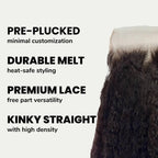 Kinky Straight 7x7 HD Lace Human Hair Closure - Private Label