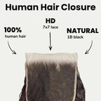 Kinky Straight 7x7 HD Lace Human Hair Closure - Private Label
