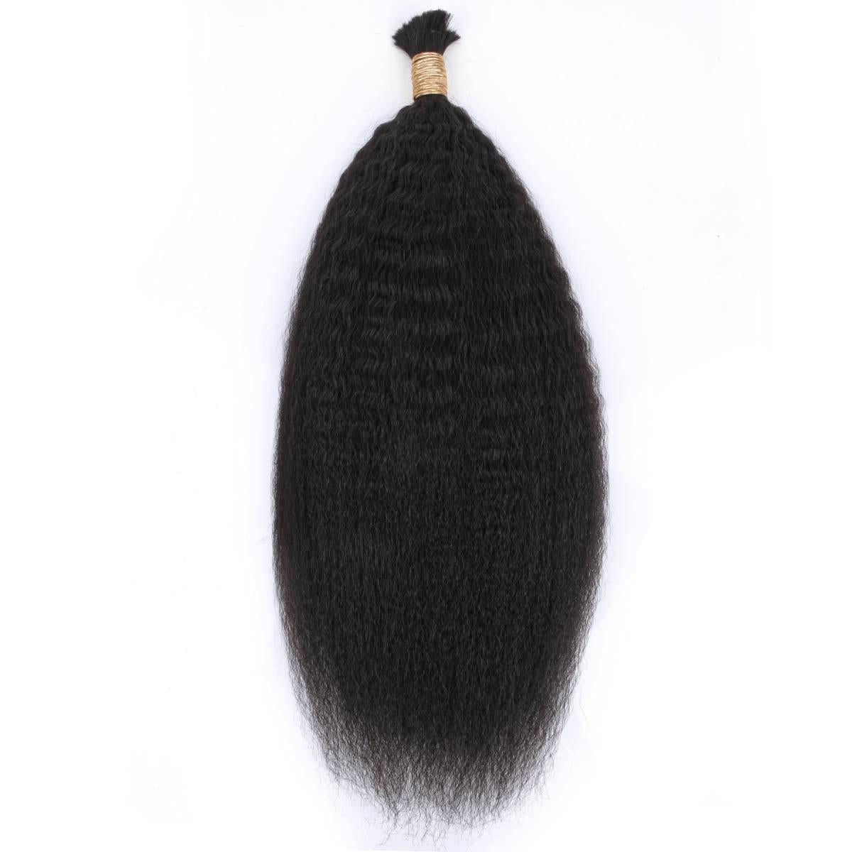 Kinky Straight Bulk 100% Human Braiding Hair - Private Label
