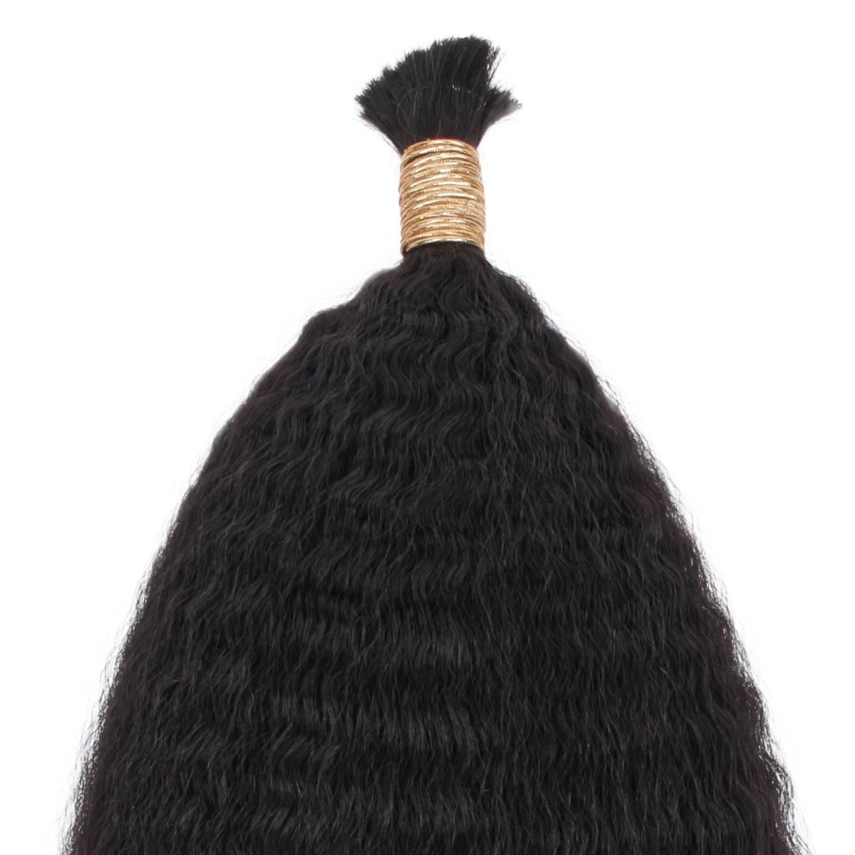 Kinky Straight Bulk 100% Human Braiding Hair - Private Label