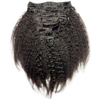 Kinky Straight Clip - In 100% Human Hair Extensions - Private Label