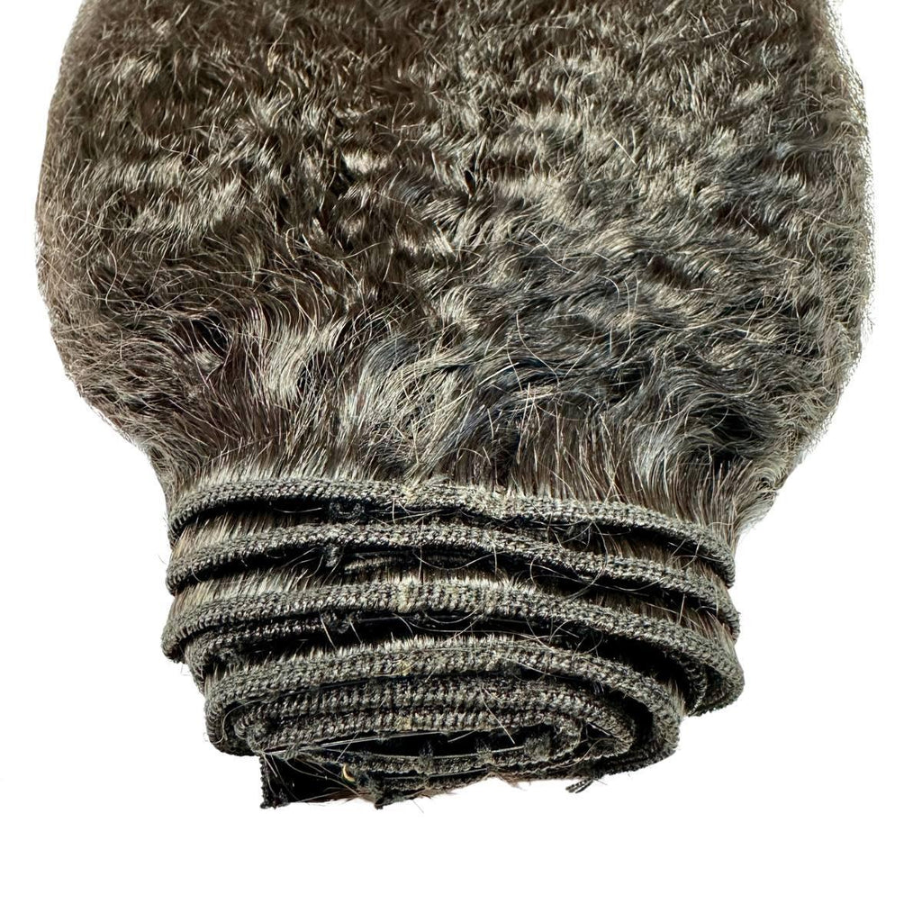 Kinky Straight Clip - In 100% Human Hair Extensions - Private Label