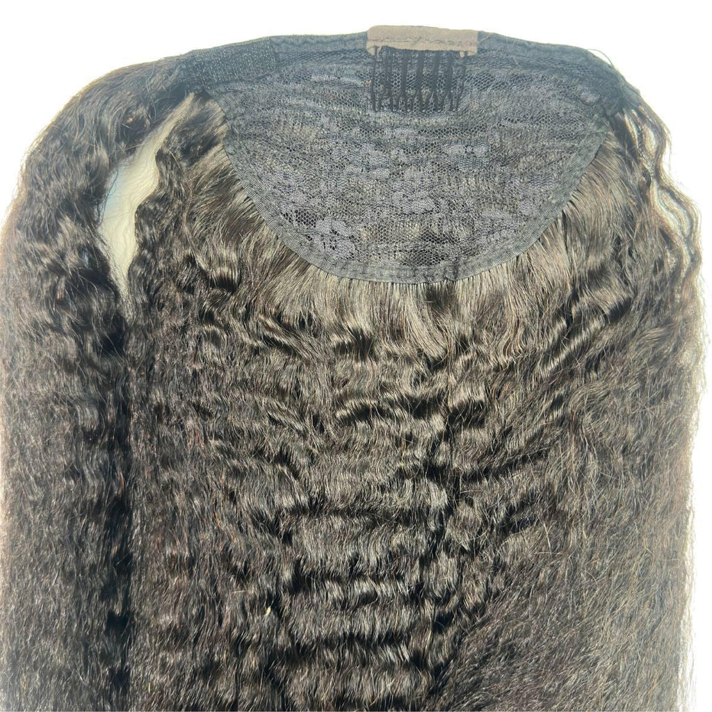 Kinky Straight 100% Human Hair Ponytail Extension - Private Label