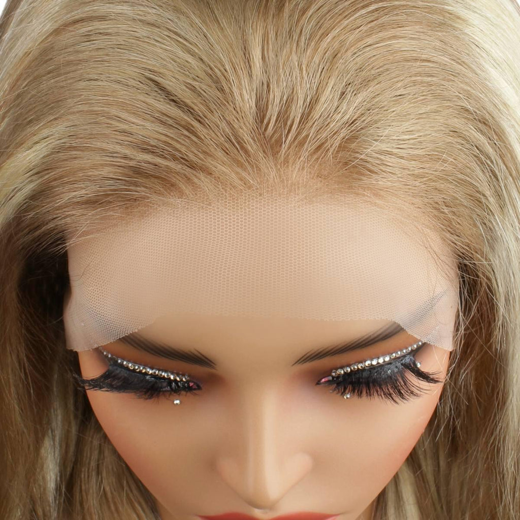 Light Blonde Highlight Body Wave 13x4 Transparent Lace Front Wig - Private Label