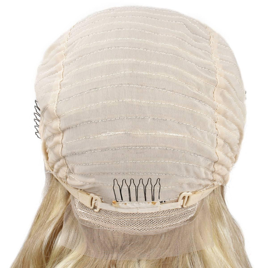 Light Blonde Highlight Body Wave 13x4 Transparent Lace Front Wig - Private Label
