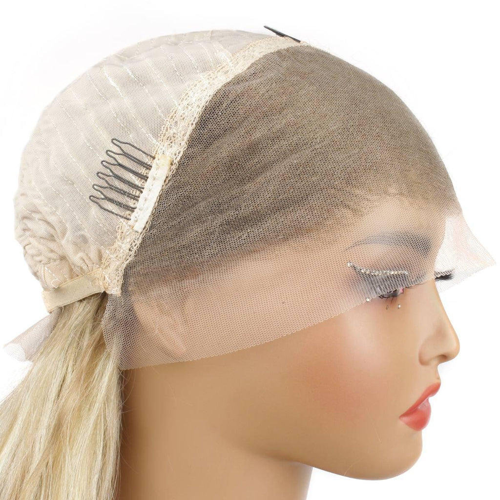 Light Blonde Highlight Body Wave 13x4 Transparent Lace Front Wig - Private Label