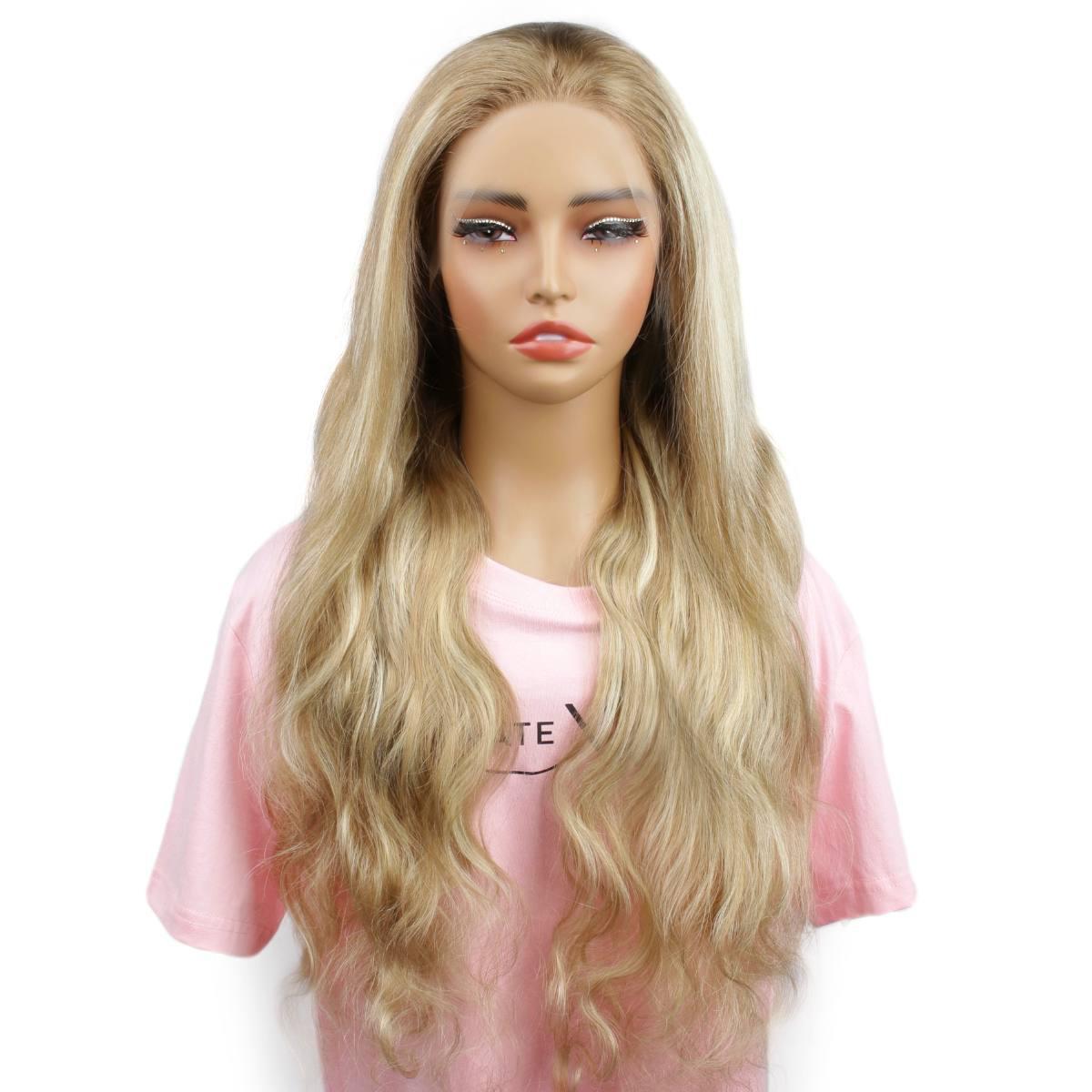 Light Blonde Highlight Body Wave 13x4 Transparent Lace Front Wig - Private Label