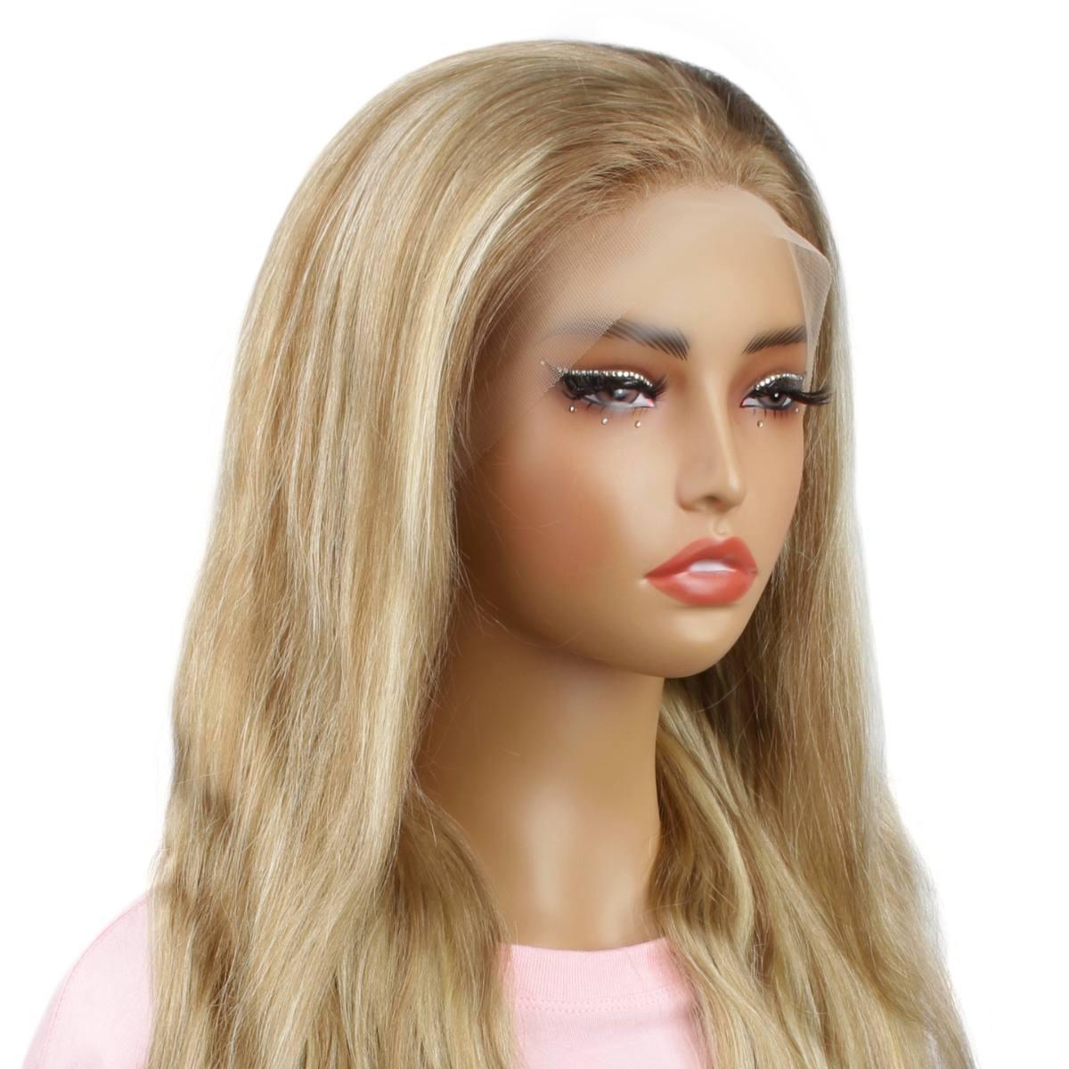 Light Blonde Highlight Body Wave 13x4 Transparent Lace Front Wig - Private Label