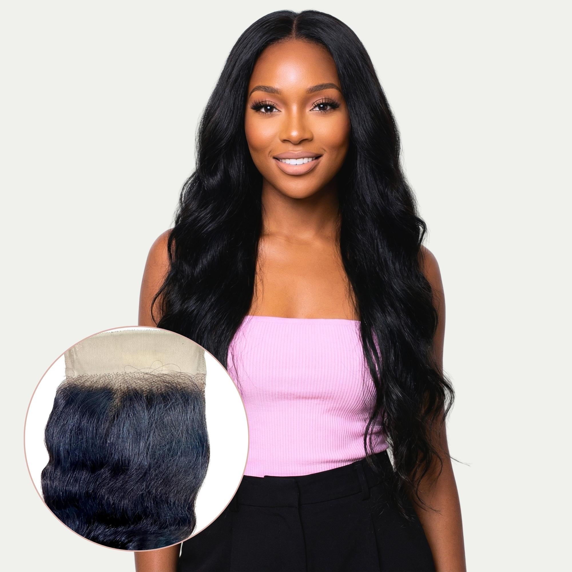 Loose Wave 4x4 Transparent Lace Human Hair Closure - Private Label