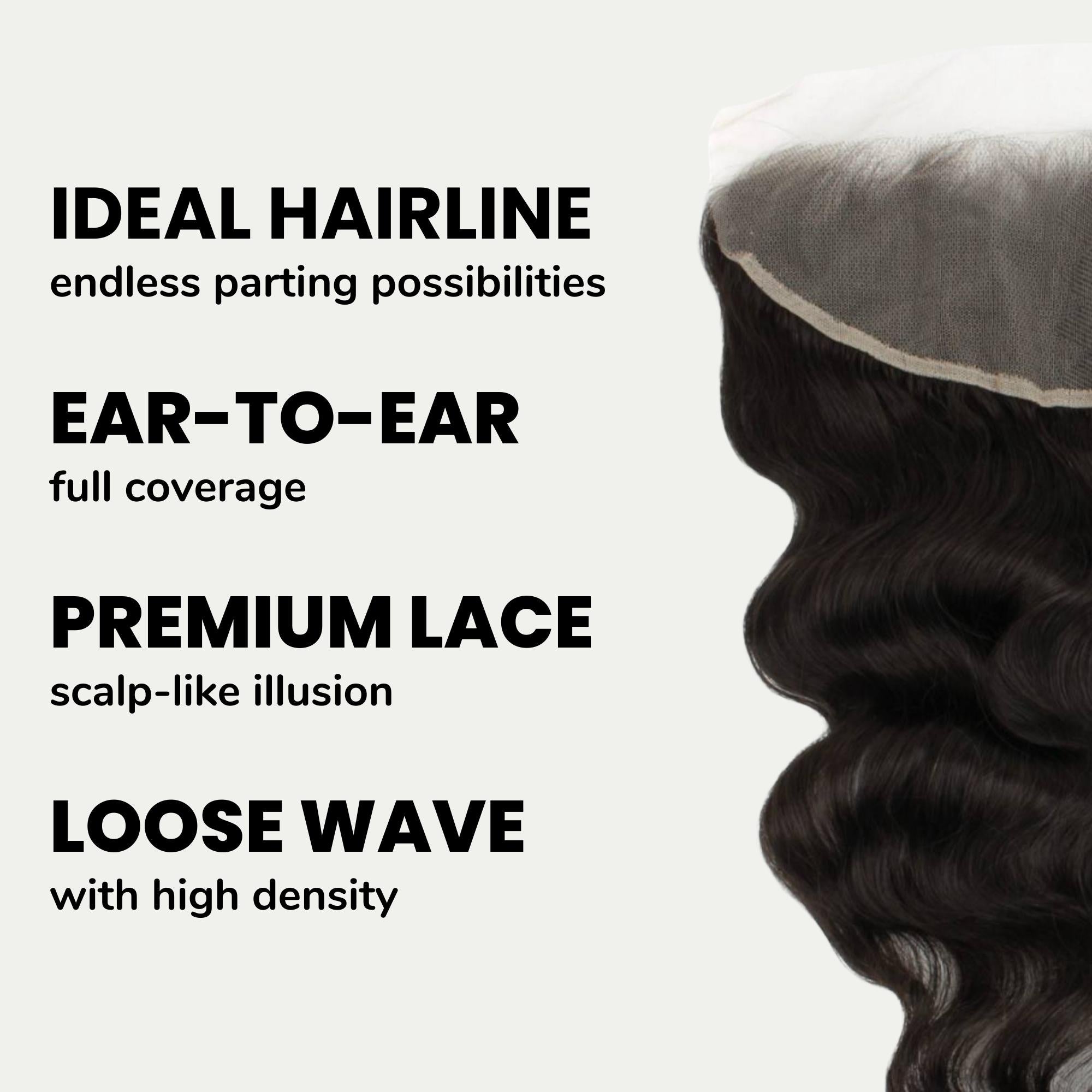 Loose Wave 13x4 Transparent Lace Human Hair Frontal - Private Label