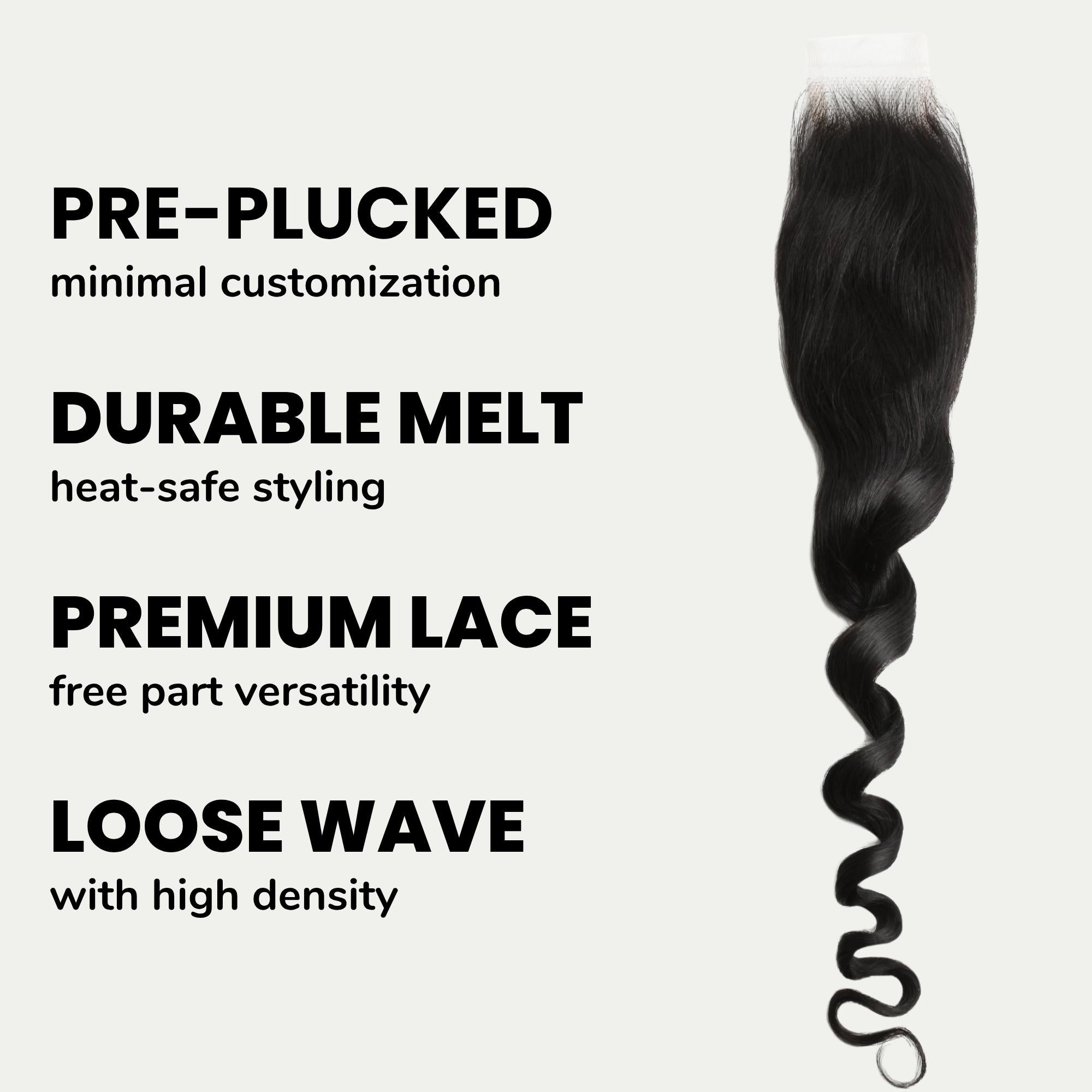 Loose Wave 2x6 HD Lace Human Hair Closure - Private Label