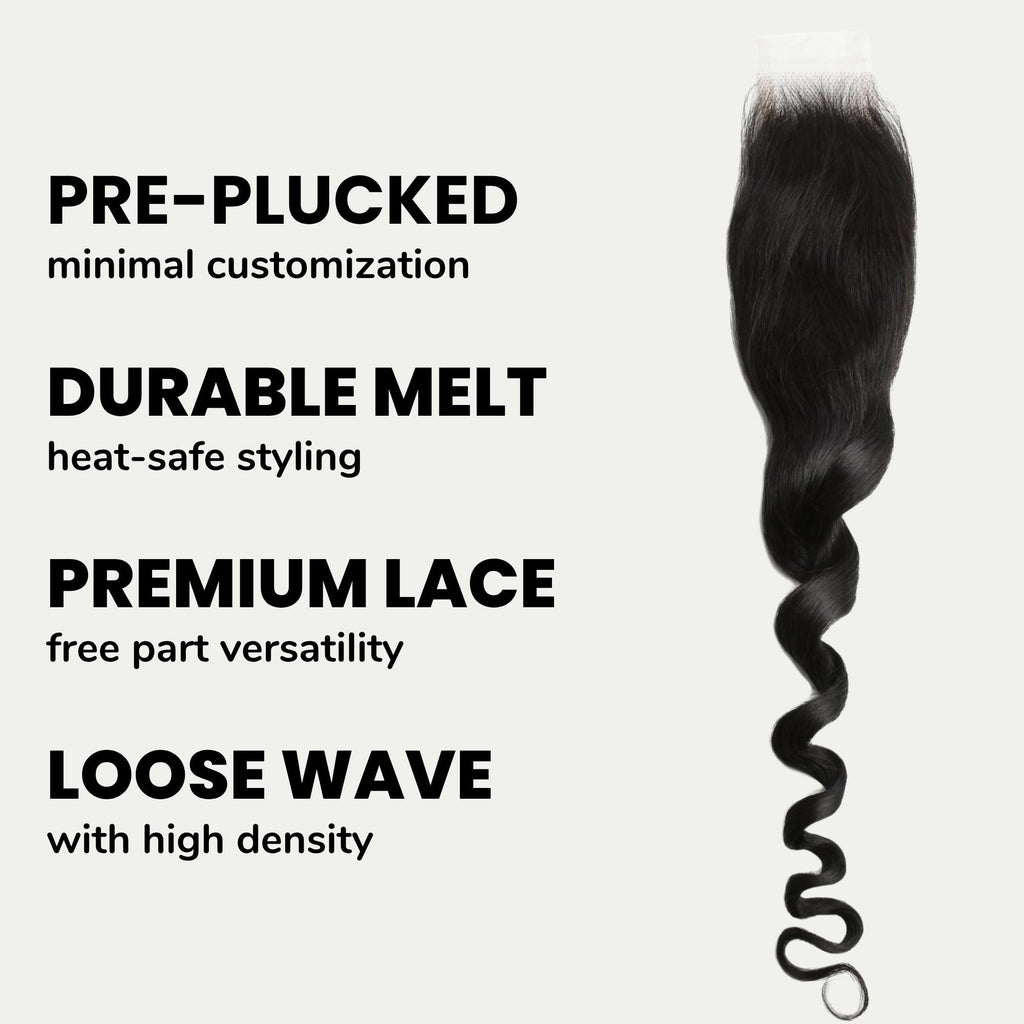 Loose Wave 2x6 HD Lace Human Hair Closure - Private Label