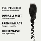 Loose Wave 2x6 HD Lace Human Hair Closure - Private Label