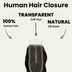 Loose Wave 2x6 Transparent Lace Human Hair Closure - Private Label