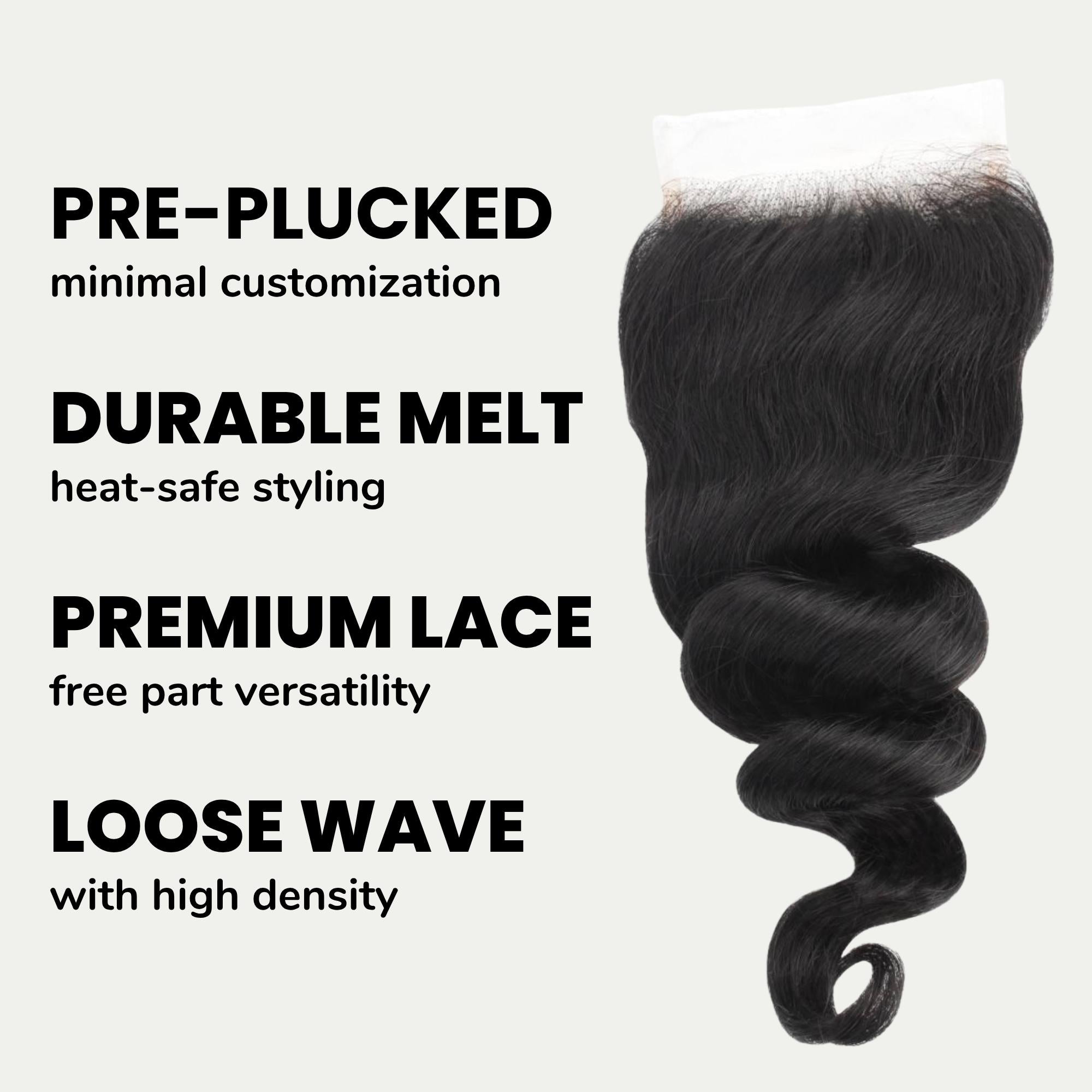 Loose Wave 5x5 HD Lace Human Hair Closure - Private Label