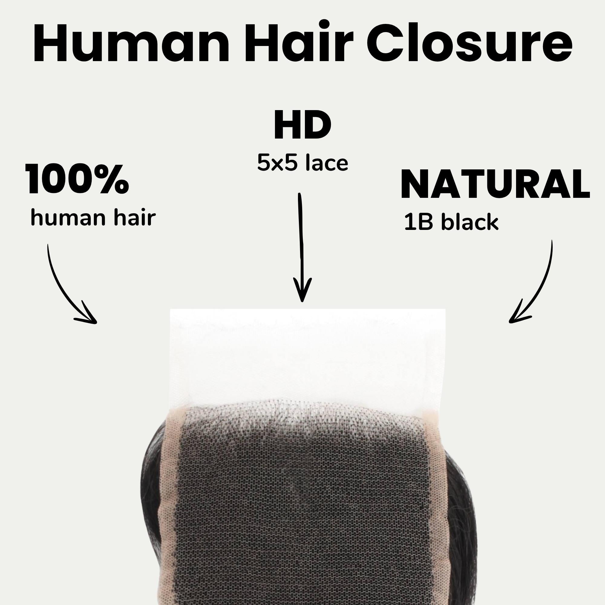 Loose Wave 5x5 HD Lace Human Hair Closure - Private Label