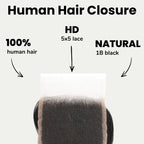 Loose Wave 5x5 HD Lace Human Hair Closure - Private Label