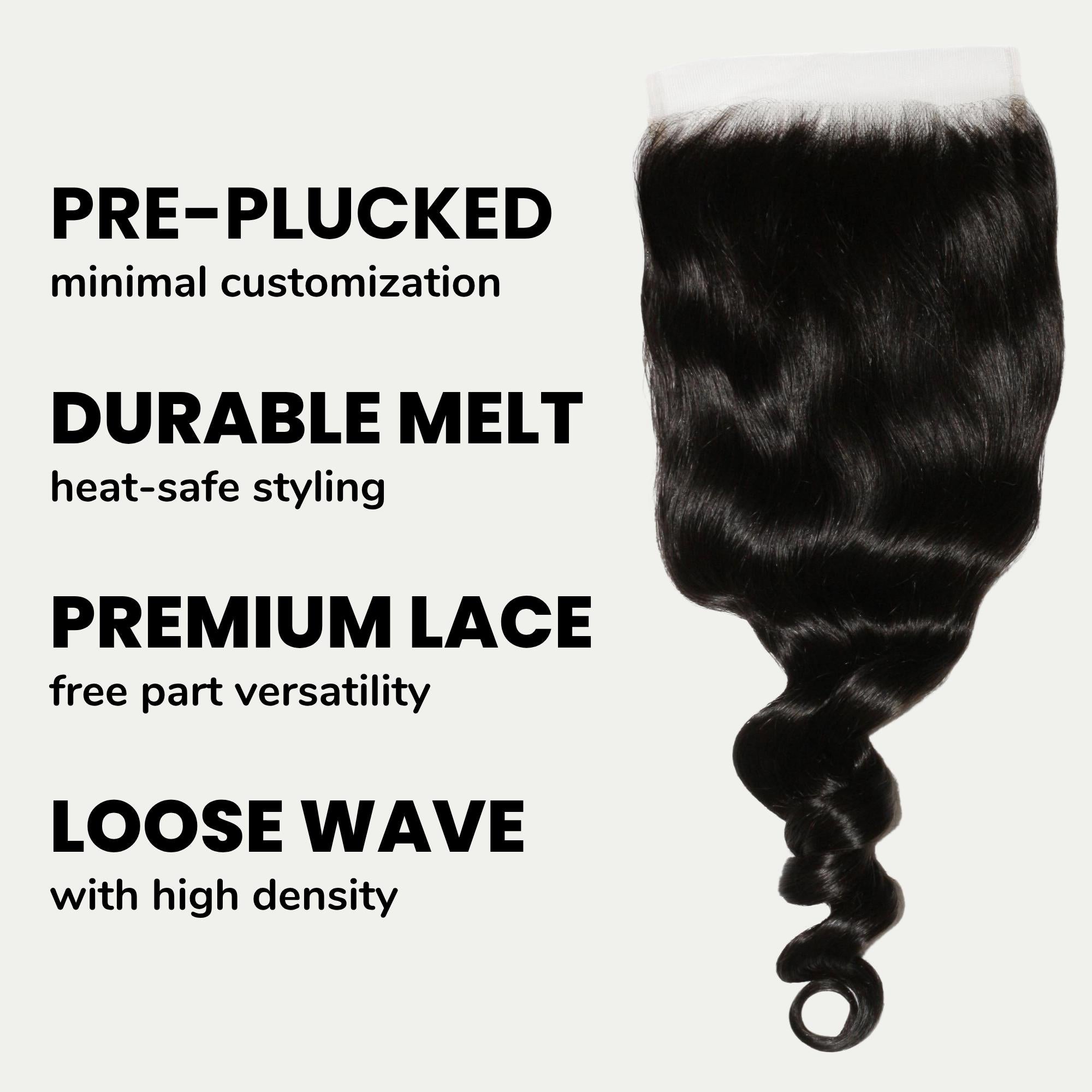 Loose Wave 6x6 HD Lace Human Hair Closure - Private Label