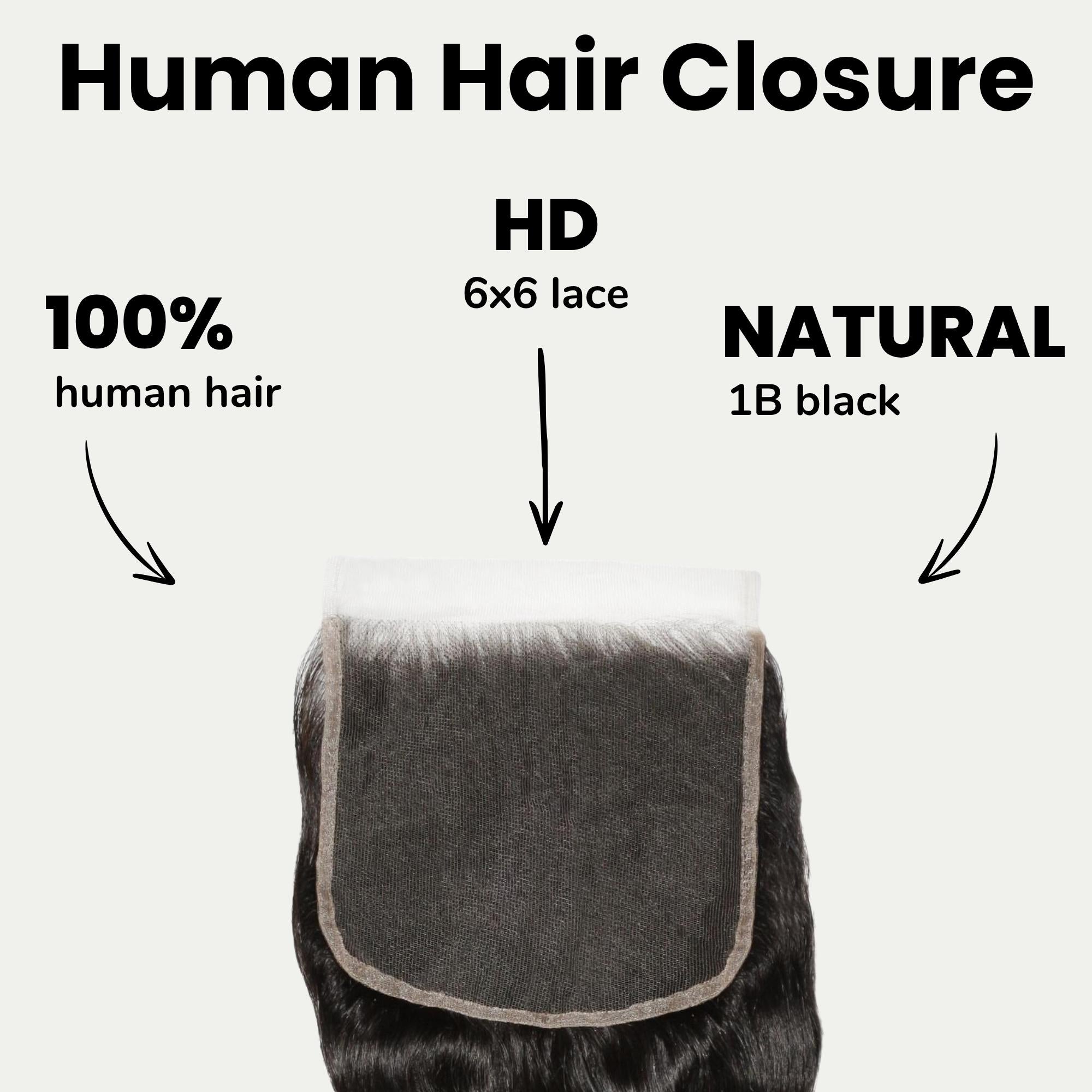 Loose Wave 6x6 HD Lace Human Hair Closure - Private Label
